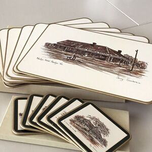 Australian Pubs 6 placemats, 6 mats table ware coaster by Jason